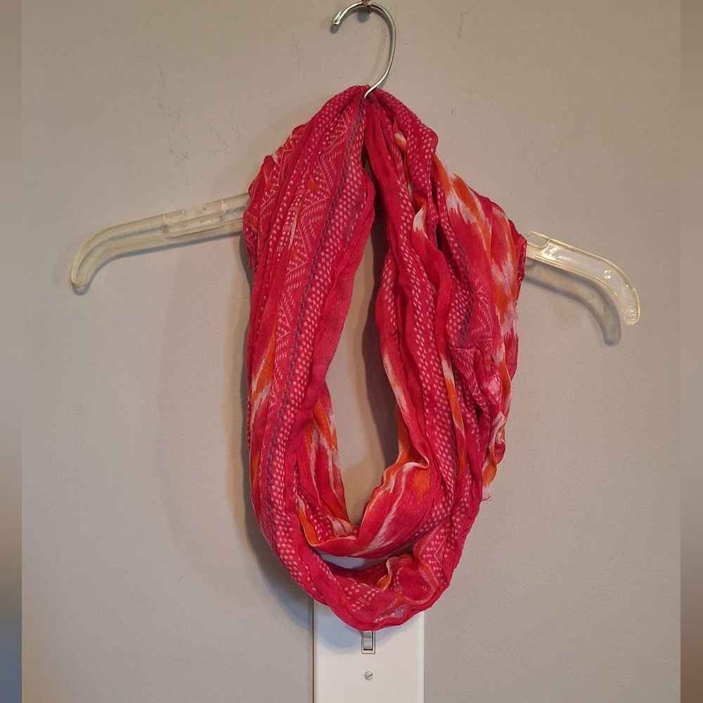 Vibrant Pink and Orange Infinity Scarf - Picture 3 of 10